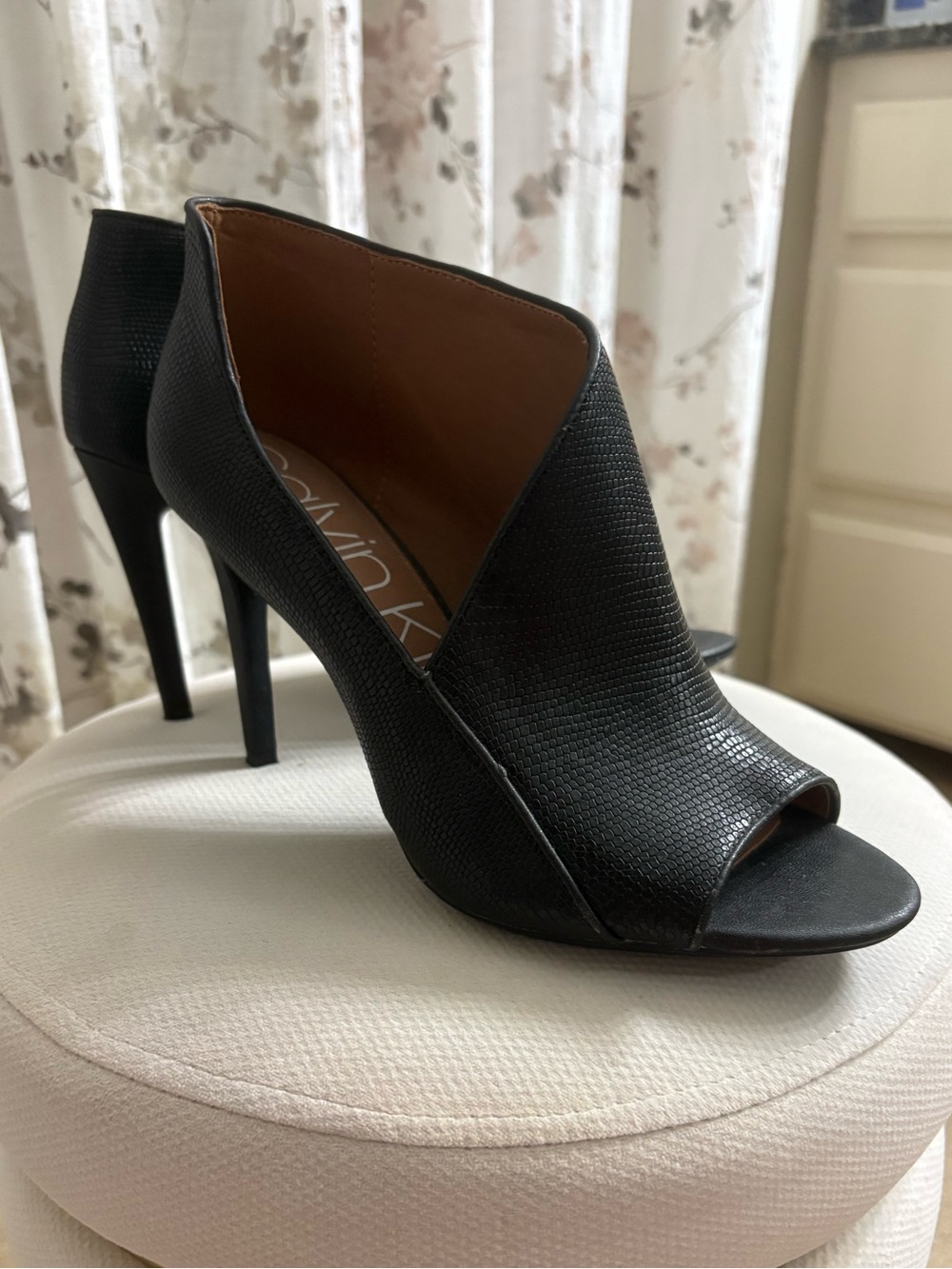 Calvin Klein Black Peep-Toe High Heel size 7.5